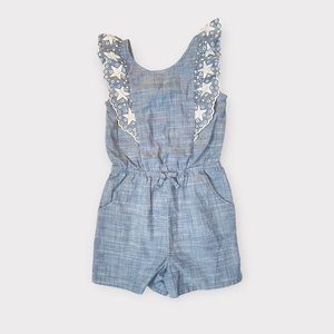 Cat & Jack Girl’s Sleeveless Romper with White Stars M (7/8) NWT